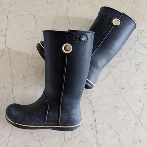 Rare Crocs Size 9 Rainboots Boots Navy Blue